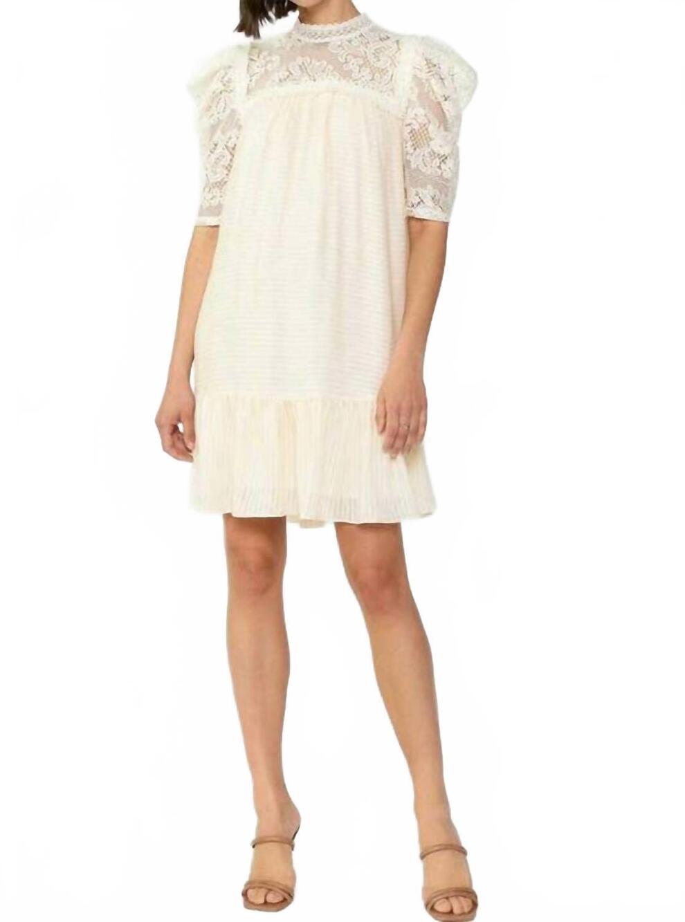 NEW CURRENT AIR lace mini dress in natural